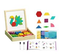 Ensemble De Blocs Magnétiques en Bois À Motifs - Jouets De Mathématiques Précoces, Concepts Géométriques Et Motricité Fine - Set De Blocs Magnétiques en Bois pour L'Imagination - pour de