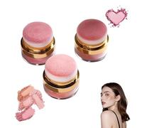 Ensemble de blush 3 couleurs, stick blush automatique, houppette intégrée, 3 teintes disponibles, anti-fuite, portable et facile à utiliser, retouches maquillage à tout moment et n'importe où