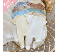 Ensemble de body pour nouveau-né printemps/été, design de couleur unie en pur coton, aimé et désiré par les enfants, fabriqué dans un tissu doux et confortable respectueux de la peau, convient pour le