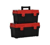 vidaXL Ensemble de boîte à outils 2 pcs Noir et rouge Polypropylène