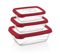 Ensemble de boite de conservation 3 pièces rouge Herzberg HGL764-RED