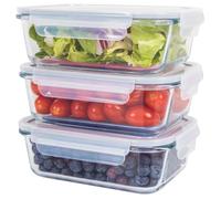 Classbach Boîtes repas en verre C-FHD 4020 G – 3x1040ml, micro-ondes, four et lave-vaisselle