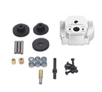 Ensemble de boîte de Vitesses RC boîtier de Transmission en Alliage d'aluminium boîtier de boîte de Vitesses avec Engrenages en Acier pour Traxxas 1/18 TRX4M RC pièces de Mise à (Argent)