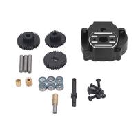 Ensemble de boîte de Vitesses RC, boîtier de Transmission en Alliage d'aluminium, boîtier de boîte de Vitesses avec Engrenages en Acier pour Traxxas 1/18 TRX4M RC pièces de Mise à (Noire)