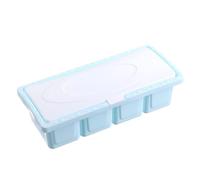 Ensemble de boîtes à 4 compartiments, rangement de cuisine multi-récipients, couvercle compact tout-en-un, organisateur en plastique de garde-manger de comptoir pour (Bleue)