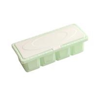 Ensemble de boîtes à 4 compartiments, rangement de cuisine multi-récipients, couvercle compact tout-en-un, organisateur en plastique de garde-manger de comptoir pour (Verte)