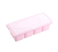 Ensemble de boîtes à 4 compartiments, rangement de cuisine multi-récipients, couvercle compact tout-en-un, organisateur en plastique de garde-manger de comptoir pour (Rose)