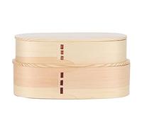 Ensemble de boîtes à déjeuner en bois de style japonais, récipient de stockage des aliments à double couche avec séparateur pour étudiants et travailleurs, boîte à repas portable (Boîte à lunch