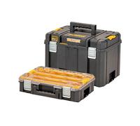 Ensemble de boîtes à outils - DeWalt - 2 en 1 - TSTAK - Empilable - Robuste - Poignée ergonomique