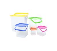 Herzberg Boîtes de conservation HGCFS5N1 5 pièces - poignées, empilable, 100% recyclable, sans BPA