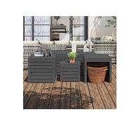 Ensemble de boîtes de jardin 4 pcs gris bois de pin massif3154668