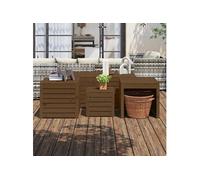 Ensemble de boîtes de jardin 4 pcs marron miel bois pin massif3154669