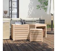 Ensemble de Boîtes de Jardin Terrasse 3 pcs Gris Bois de Pin Massif vidaXL