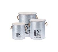 Ensemble de boîtes de rangement avec corde 3 pcs Zinc