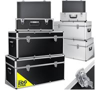 Ensemble de boîtes de rangement en aluminium - MASKO - 3 tailles - Noir - Doublure néoprène - Coins protégés