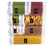 Ensemble de boîtes de stockage de nourriture scellées pour magasin de placard, riz, légumineuses, farine, amandes, conservation claire, facile à nettoyer, boîtes de stockage de produits secs