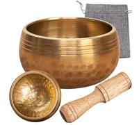 Ensemble de bol de chant - bol de yoga de méditation tibétaine, bol de régulation Selff | Balance du chakra de collecte spirituelle, maillet en bois, accessoires pour les solli