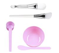 Ensemble de bol mélangeur 5 en 1 en silicone souple avec spatule et pinceau pour le visage avec applicateur de pinceau en silicone