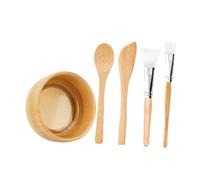 Ｚｉａｌｏｆｉ Ensemble de Bol Mélangeur pour Le Visage, Kit D'outils Faciaux 5 En 1 Comprenant Une Brosse, Une Cuillère En Bambou et Un Outil Mélangeur pour Le