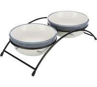 Ensemble de bols 2 × 0,3 l/ø 12 cm/26 × 7 × 14 cm blanc/gris-bleu