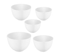 Ensemble de Bols à Masques Faciaux en Silicone Blanc 5 Pièces | Bol Mélangeur Antidérapant, Toucher Doux, Usage DIY Soin Visage Cuisine, Lot Pratique pour Préparation