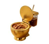 Ensemble de bols à nouilles fantaisie en forme de toilettes avec tasse et paille intégrées, réutilisable et de grande capacité pour nouilles instantanées, cadeau amusant pour les amateurs de