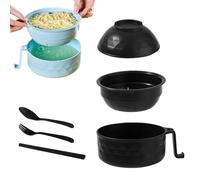 Ensemble de bols à ramen avec baguettes, passe au micro-ondes, cuiseurs à pâtes, bols à nouilles avec couvercle, bols à nouilles ramens, cuiseur à ramens portable pour appartement, collège, maison et