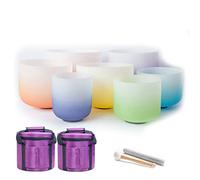 Ensemble De Bols Chantants En Cristal De 15 À 30 Cm (6 À 12 Pouces) À 432 Hz, For La Méditation Et La Sonothérapie, Avec Étui De Transport, Maillet En Caoutchouc, Baguette En Daim Et Joint Torique.