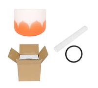 Ensemble de bols chantants en cristal de quartz de 20,3 cm avec marteau et anneaux ronds en caoutchouc