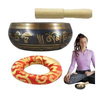 Ensemble de bols chantants tibétains - Authentique bol chantant accordé à la main pour la méditation - Ensemble complet de bols de méditation avec coussin, maillet et instructions (français non