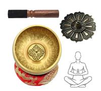 Ensemble de Bols Chantants Tibétains, Bol de Méditation avec Maillet en Bois/Coussin de Soie/Brûleur d'encens, Bols Chantants Tibétains pour Relaxation Mentale/Yoga/Méditation Pleine Conscience