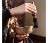 Ensemble de bols chantants tibétains en cuivre fabriqués à la main - Bols chantants vintage pour yoga et méditation