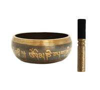 Ensemble de bols chantants tibétains faits à la main pour le yoga, la pleine conscience et la méditation - Bols de méditation martelés à la main pour la méditation, 9,5 cm