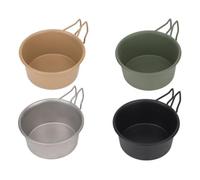 Ensemble de bols de camping pour la préparation et le service des repas | Lot de 4 bols en acier inoxydable avec poignées pliables