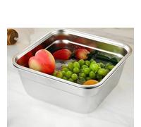 Ensemble de bols de cuisine 2 en 1 en acier inoxydable avec bac à vaisselle et passoire pour laver, égoutter et mélanger les ingrédients alimentaires (24 cm)