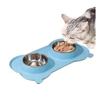 Ensemble de bols d'eau et de nourriture pour chien, double bol à chiens - Bols à double mangeoire pour chat - Animaux de compagnie faciles à nettoyer Puppy Water Plat pour petits chiens de grande tail