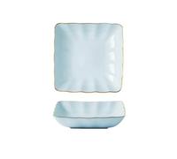 Ensemble de bols et baguettes en céramique Phnom Penh Vaisselle céladon peinte à la main - Assiette carrée de 20,3 cm