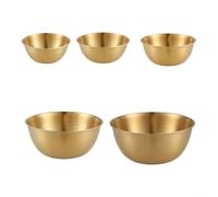 Ensemble de bols mélangeurs en acier 304 avec graduations de volume | Cinq tailles graduées, 17 cm à 27 cm, couvrent de petites portions à de grandes salades et tâches de pâte