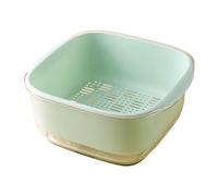 Ensemble de bols passoire passoire double couche panier égouttoir de lavage de fruits et légumes pour la cuisine grande capacité matériau PET écologique 22x20x10cm