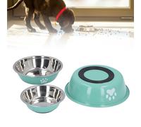 Ensemble de Bols pour Animaux de Compagnie en Acier Inoxydable, Bol pour Chiens, Non-Glissement Résistant à la Rouille Nettoyer Easy Cleaning 3 Tailles Bol de Chats avec