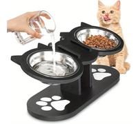 Ensemble de Bols pour Nourriture et Eau de Chien, Gamelles pour Chien Petite Taille sur Support, Bol d'Alimentation pour Foyers Multi-Animaux, Voyage, Extérieur, Intérieur, Maison, Chiots, Seniors, Bo