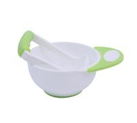 Ensemble de bols presse-purée avec poignée de, Green and white | Bol de broyage pour tout-petits avec bol presse-purée pour bébé, pomme de terre, purée de légumes, poignée,