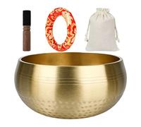 Ensemble de bols tibétains multifonctionnels en laiton, base rembourrée et sac en tissu, différentes tailles offertes