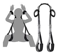 Ensemble de Bondage Ensemble de Contraintes Sexuelles BDSM avec Menottes à la Cheville Lits Extrêmes Bondage Jouets Jouets Réglables de Retenue de Cuisse pour Couples Débutants et Professionnels