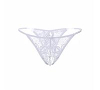 Ensemble de bondage pour femme - Culotte en dentelle avec perles - Pour masser les sous-vêtements - Lingerie pour femme, Blanc., taille unique
