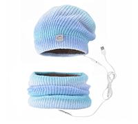 Ensemble de bonnet chauffant USB avec écharpe électrique et tête de mort pour homme