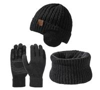 Ensemble de bonnet, écharpe, gants de qualité supérieure pour femme - Ensemble de luxe 3 pièces avec teneur en cachemire - Incroyablement doux, léger et chaud - Le cadeau de qualité supérieure parfait
