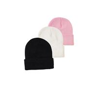 Ensemble de bonnets pliables unisexes - noir, rose et blanc (paquet de 3)