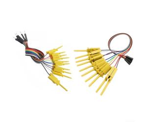 Ensemble de bornes d'analyseur logique à 20 broches pour Hobby Compnt USB, mâle et femelle, pointes de test avec câble en cuivre de 20 cm en noir, jaune, vert, bleu pour des tests électroniques