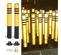 Ensemble de bornes de sécurité réfléchissantes avec barrière verrouillable pour le contrôle de la circulation et la protection des allées